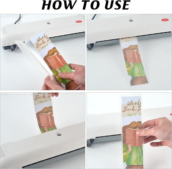 200Pcs Bookmark Laminating Pouches 2x8inch Hot Laminator Sleeves 5 Mil Compatible with Most Pouch Laminating Machines for Book Lovers Nature Lovers