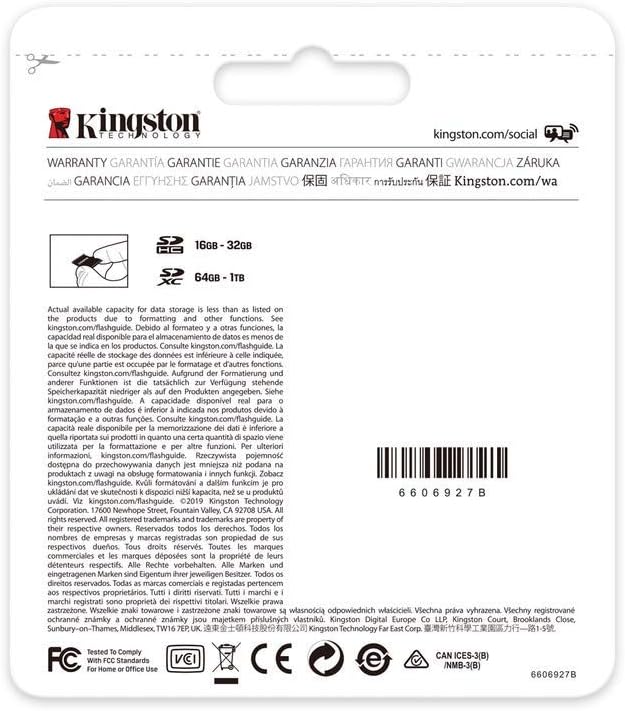 Kingston 256 GB SDXC Class 10 Flash Memory Card SDS2 Memory
