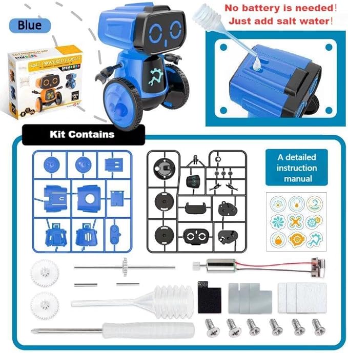 Science Saltwater-Powered Robot Kit, No Batteries Required, DIY Toys, Scientific Experiments, Creative Toy, Environmental Protection, for Festival Boys & Girls