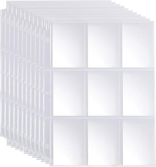 9 Pocket Page Protector - 648 Pockets Premium Double Side Trading Card Sleeves Pages for 3 Ring Binder, Standard Size Card Sheets Protectors