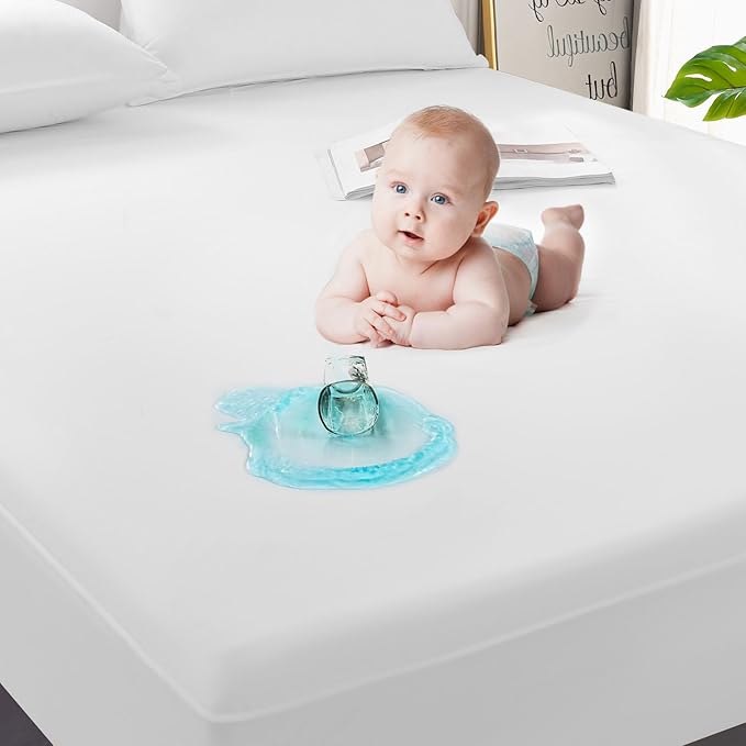 GRT 1 Pack 100% Waterproof Mattress Protector Full Size, Breathable & Noiseless Waterproof Mattress Cover Fitted Deep Pocket from 5" to 19", Smooth Washable Full Bed Protector - Vinyl Free
