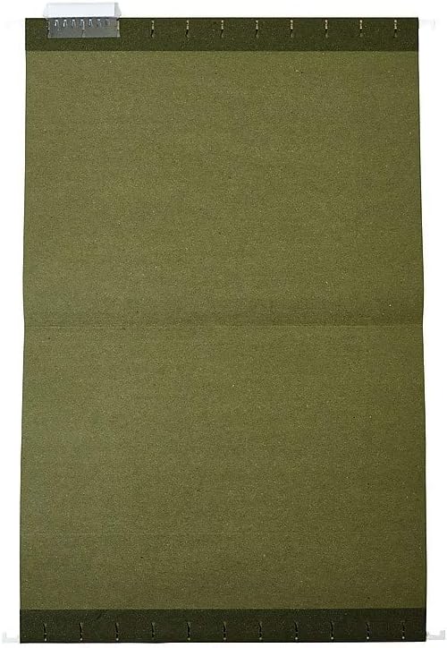 Staples Recycled Reinforced Hanging File Folders, Letter Size, 5‑Tab, Standard Green, Tear‑Resistant – 25/Box