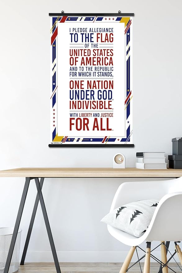 Trends International The United States Of America - Pledge Of Allegiance Wall Poster, 22.375" x 34", Premium Poster & Clip Bundle