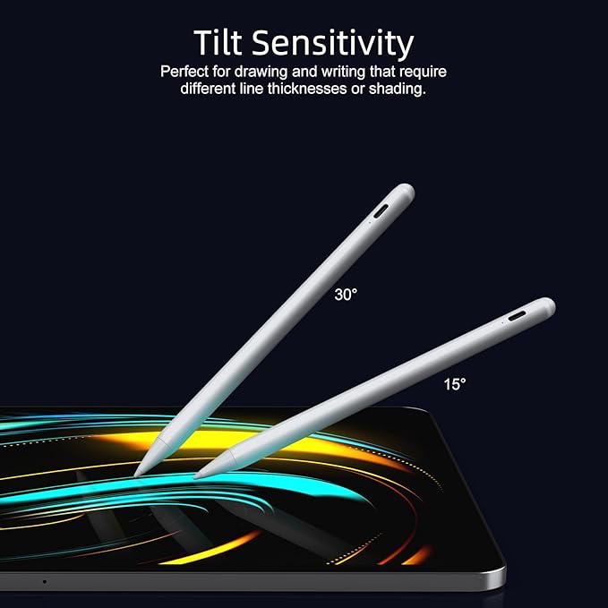Stylus Pen for iPad 6th-11th Generation-2X Fast Charge Active Pencil Compatible with 2018-2025 Apple iPad Pro 11"/12.9"/M4, iPad Air 3/4/5/M2/M3,iPad mini 5/6 Gen-White