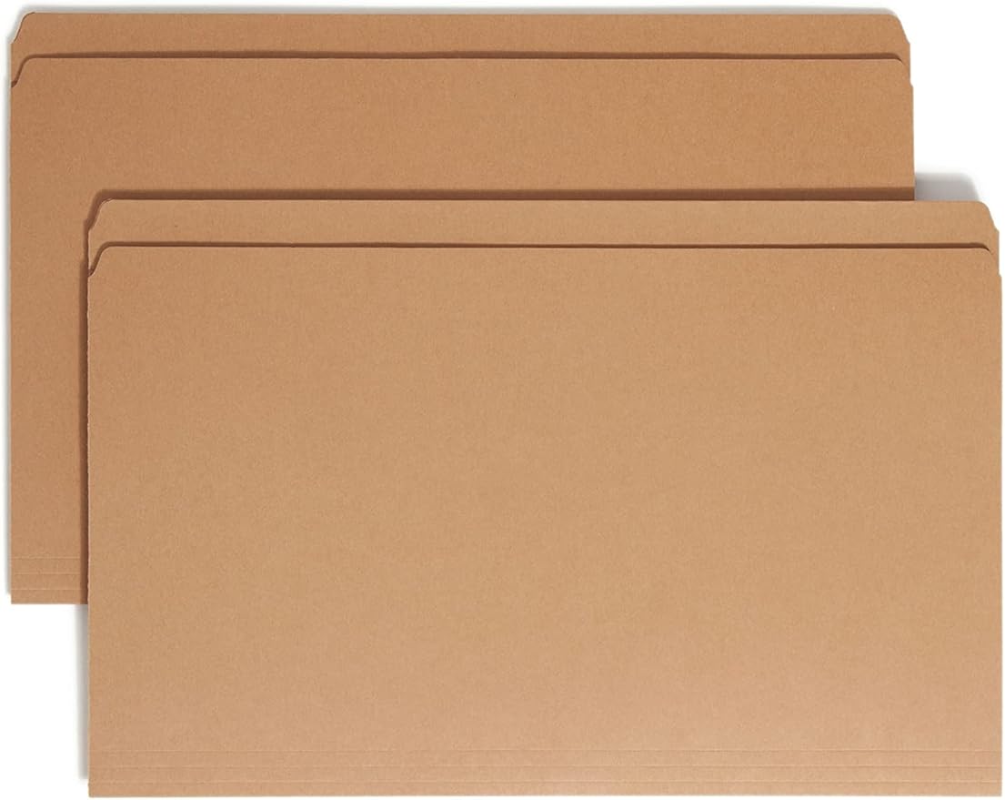 Smead File Folder, Reinforced Straight-Cut Tab, Legal Size, Kraft, 100 Per Box (15710)