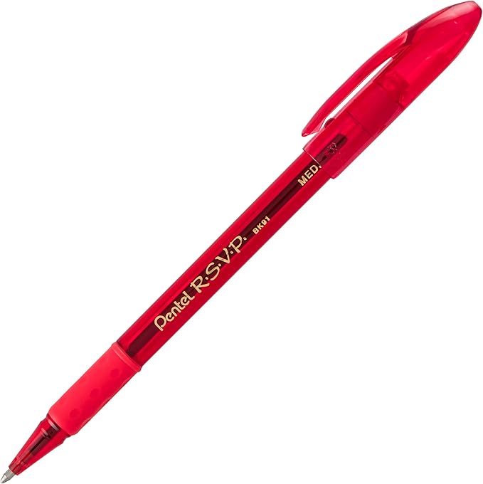 Pentel RSVP Ballpoint Pen, (1.0mm), Medium Line, Assorted Ink, Pack of 8 (BK91CRBP8M)