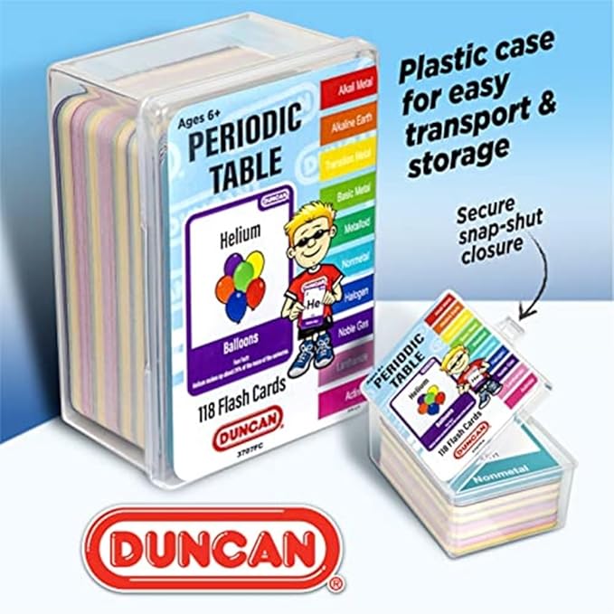 Duncan Toys Periodic Table Flash Cards - Hard Case for Easy Transport and Storage, with Additional Fun Fact Each Card