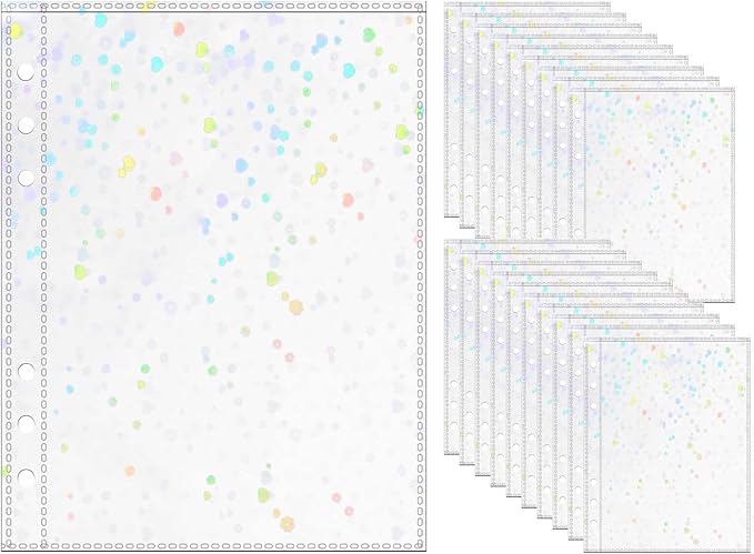 A5 Photocard Sleeves 20pcs Flower Flashing Clear Sheet Protectors 5.2'' x 7.5'' 1 Pocket Picture Card Insets PP Photo Album Refill Pages for 6 Ring Binder (Flower Flashing, A5-1Pocket)