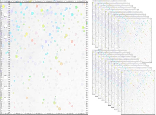 A5 Photocard Sleeves 20pcs Flower Flashing Clear Sheet Protectors 5.2'' x 7.5'' 1 Pocket Picture Card Insets PP Photo Album Refill Pages for 6 Ring Binder (Flower Flashing, A5-1Pocket)