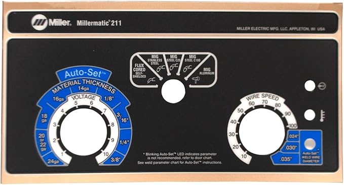 Miller 274604 Nameplate/Control Label, Millermatic 211
