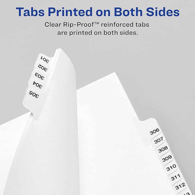 Avery Legal Dividers, Standard Collated Sets, 101-125 Tab Set (01334)