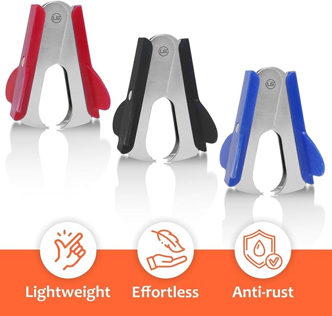 Staple Remover 3 Pack Staple Puller Pinch Jaw Style Staple Remover Tool, Stapler Removers