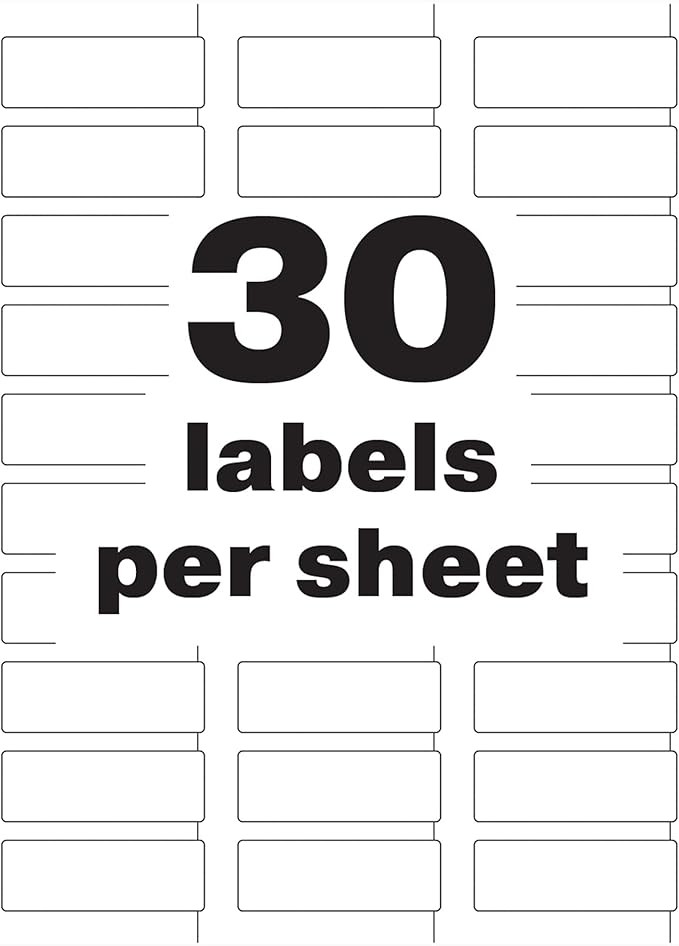 Avery White Asset Tag Labels, 3/4" x 2", Tamper-Evident Laser Printable Tags, 240 Waterproof Labels (60530)