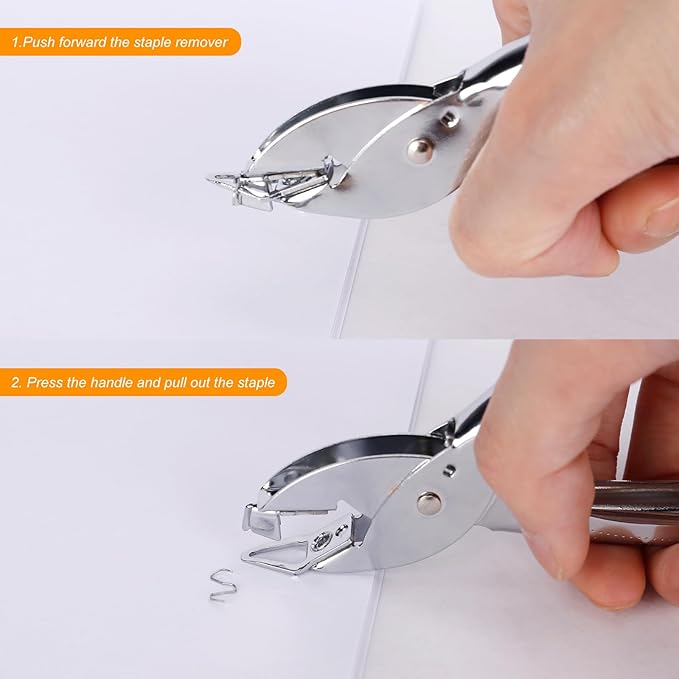 Heavy Duty Metal Staple Remover, Professional Grade Steel Construction, Easy Grip Handheld Design for Office, School and Home Use