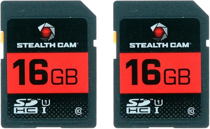 STEALTH CAM SD Card - High-Speed Data Transferring Storage Game Trail Hunting Scouting Photo Video Recording Cameras, 16GB SD Card (2 Pack)