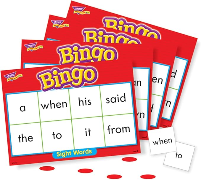 TREND ENTERPRISES: Sight Words Level 1 Bingo Game, Exciting Way for Everyone to Learn, Play 6 Different Ways, Great for Classrooms and at Home, 3 to 36 Players, for Ages 5 and Up