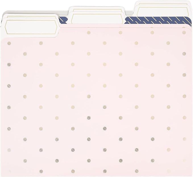 U Brands Fashion File Folders, 1/3-Cut Tabs in Assorted Positions, Letter Size, Office Supplies, 6 Count (Fashionable)