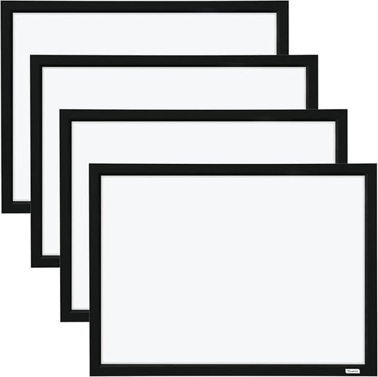 Quartet Whiteboard, Dry Erase Board, Magnetic, 17" x 23", White Board, Black Frame, Includes Dry Erase Markers and Magnets, 4 Pack (MWDW1723M-BK)