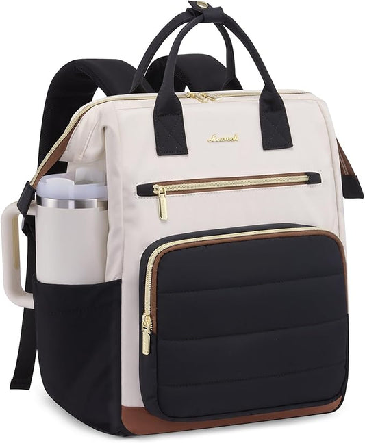 LOVEVOOK Puffer Laptop Backpack for Women, 17 Inch Work Backpack purse for Nurse Teacher, College Back to School Bookbag for Teen Girls, Personal Item Travel Bag Computer Daypack for Daily Commute