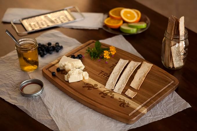PICNIC TIME Disney Mickey Mouse & Friends Ovale Acacia Cutting Board, Serving Board, Charcuterie Board, (Acacia Wood)