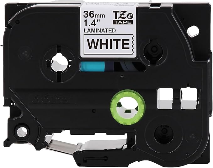 Brother P-Touch TZe-M261 Black Print on Matte White Label Tape 1.4” (36mm) Wide x 26.2’ (8m) Long