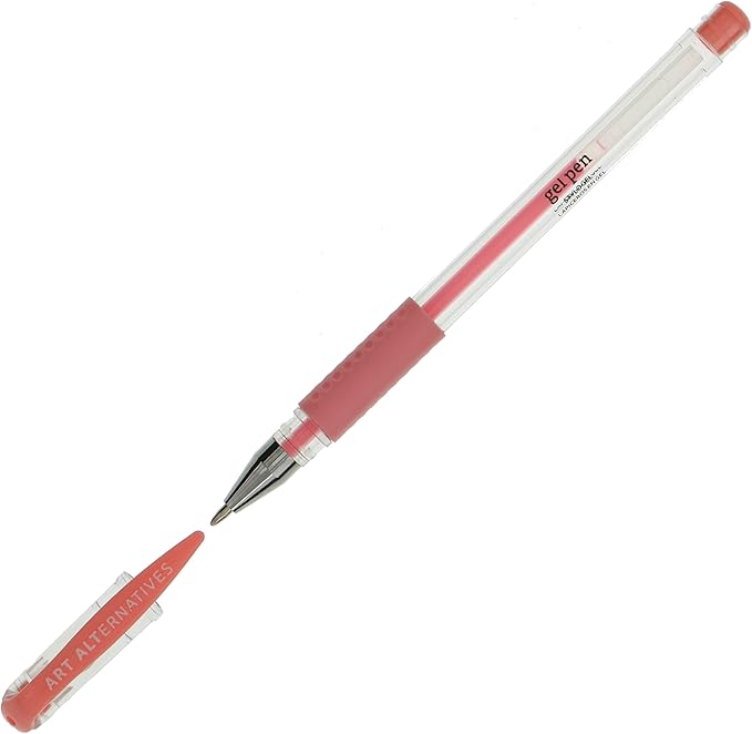 Art Alternatives Gel Pen, Pastel Red - Ballpoint - Non-Smear + Quick Dry - Writing, Drawing, Coloring, Journal, Planner