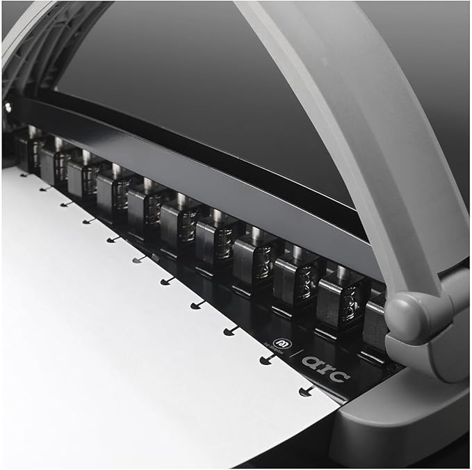Staples Arc Desktop Paper Punch, 8-Sheet Capacity, Black & Gray
