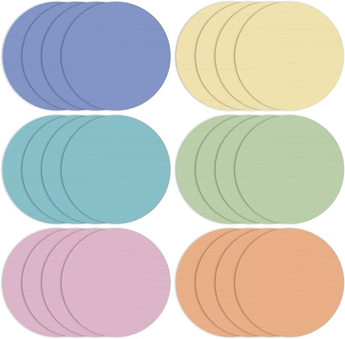 24 Pack 10 Inch Dry Erase Dots for Classroom Tables Dry Erase Circles Colorful Removable Board Marker Wall Sticker Decal Spot Set for Student Tables Desk School Teacher Supplies(Warm Color)