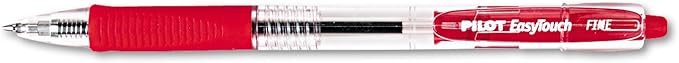 PILOT EasyTouch Refillable & Retractable Ballpoint Pens, Fine Point, Red Ink, 12-Pack (32212)
