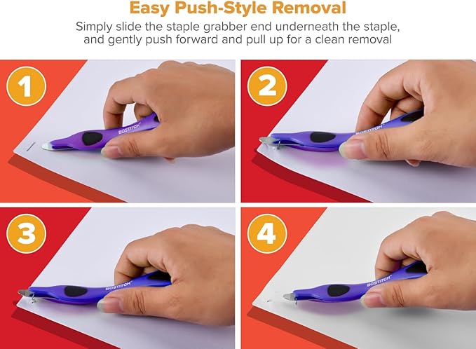 Bostitch Office Professional Magnetic Easy Staple Remover, Staple Puller Stick for Office, Home & School - Neon Colors, 3 Pack