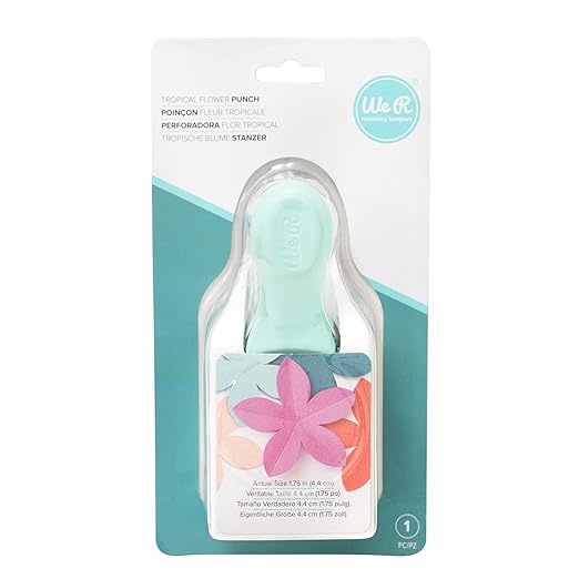 We R Memory Keepers Embossing Punch - Tropical Flower, Punches Score Tools Safe Projects Art Crafts Sewing Scrapbooking Journaling Printmaking Paper Craft Office Home Card Stock DIY Card Making