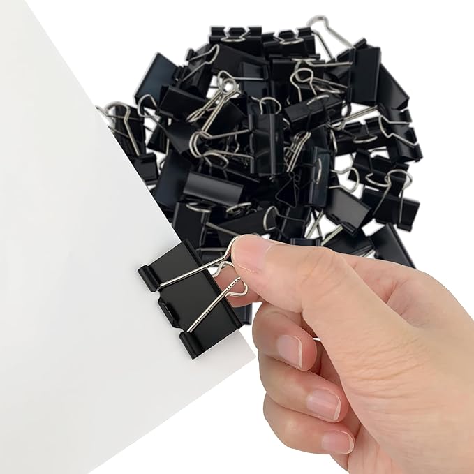 80Pcs Medium Binder Clips, 1.25 inch(32mm), Paper Clamps Medium Size for Office Supplies, Black