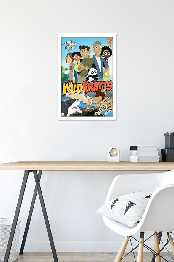 Wild Kratts - Group Wall Poster, 22.4L" x 14.7W", White Framed Version