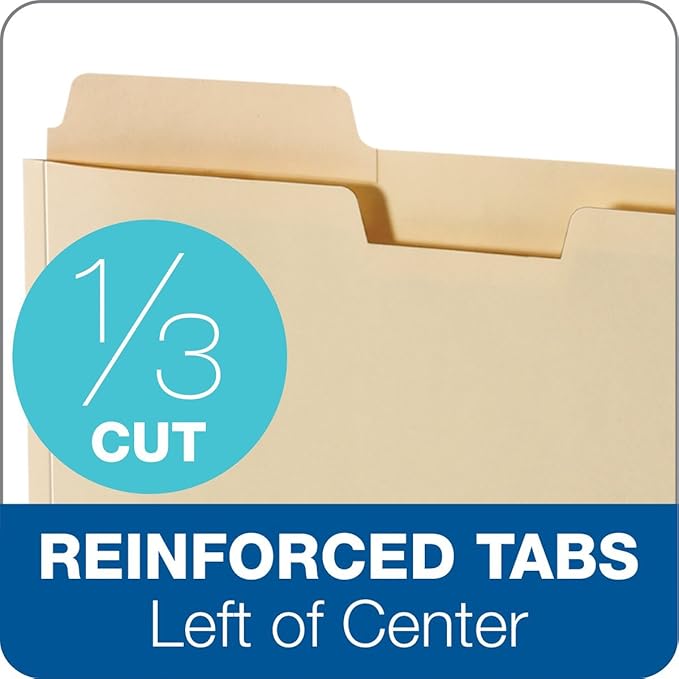 Pendaflex Manila Expanding File Folder Pocket - 0.75" Expansion - Letter Size File Folders with Reinforced Blank Customizable 1/3 Cut Tabs - Manila File Folders for Home, Office & School - 10 Count