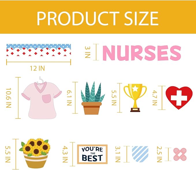 79Pcs School Nurse Bulletin Board Decorations Set Welcome Back to School Classroom Decorations Kit Nurse Appreciation Office Decor Medical RN Cutouts Healthcare Workers Decor for Chalkboard Wall Door