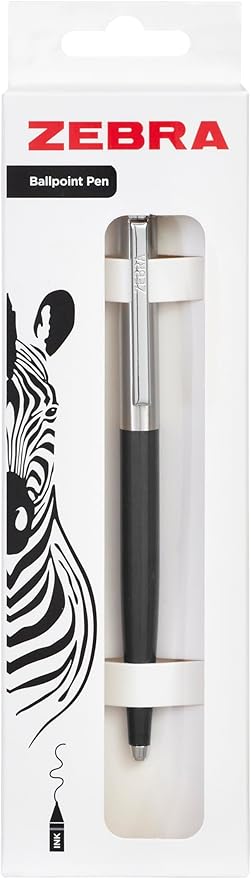 Zebra Pen 901 Black Ballpoint Pen, Sleek & Stylish, Retractable & Reliable, Premium Black Barrel Pen With Presentation Case - Fine Point, 1 pk
