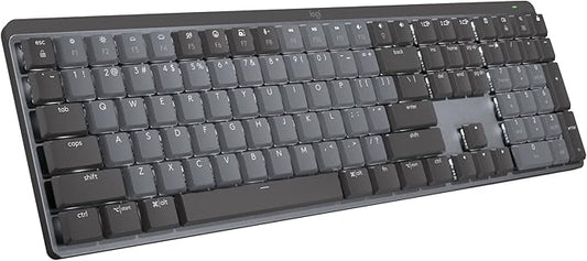 Logitech MX Mechanical Wireless Illuminated Performance Keyboard, Clicky Switches, Backlit Keys, Bluetooth, USB-C, macOS, Windows, Linux, iOS, Android, Metal