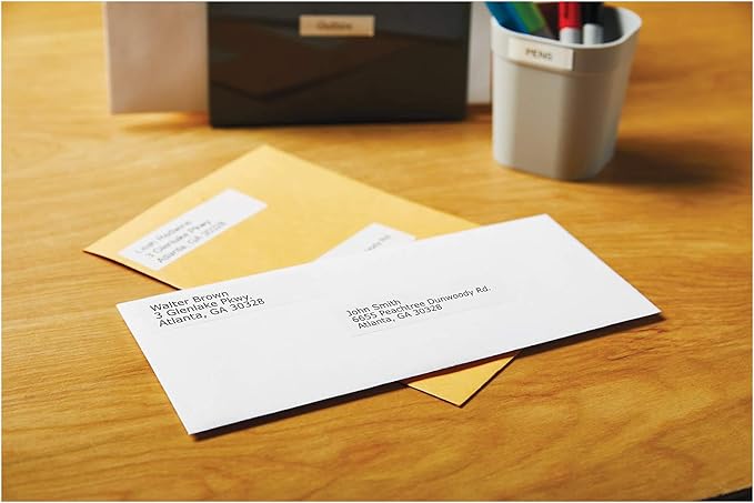 Dymo 28 mm x 89 mm LW Address Labels, 2 Roll of 130 Easy-Peel Labels, Self-Adhesive, for LabelWriter Label Makers, Authentic - Black on White