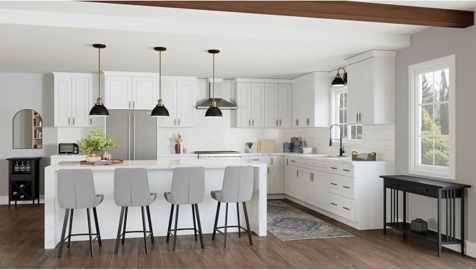 Brookings Shaker Fully Assembled Wall Kitchen Cabinet W3636, 36 W x 12 D x 36 H, Painted White, Solid Wood, Design House, 569137