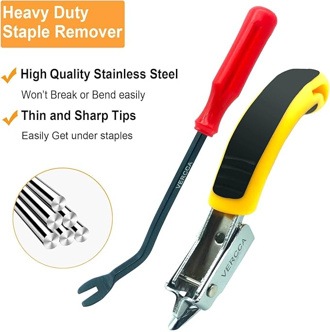 Upholstery Staple Remover, Staple Puller, Upholstery Tools Tack Lifter, Nail Puller Carpet Staple Remover Tool for Furniture Floor Carton Photo Frame Office 2pcs