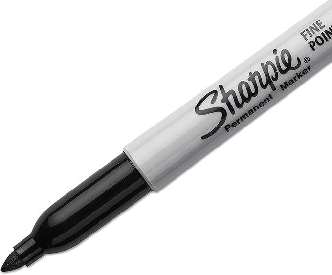 Sharpie Permanent Markers, Fine Point, Black Ink (4-Pack)