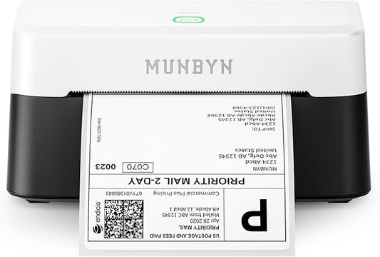 MUNBYN Bluetooth Thermal Label Printer RW403B, Wireless 4x6 Shipping Label Printer for Small Business, Compatible with Android, iPhone, Windows, Mac, Chromebook, Print Width 1.57"-4.25"