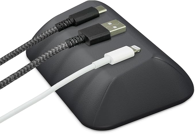 Smartish® Magnetic Cord Holder - Bigger Cable Wrangler Organizer with Magnet Clips for Charger Management on Desktop, Nightstand - Holds 6+ Cables - Black Tie Affair