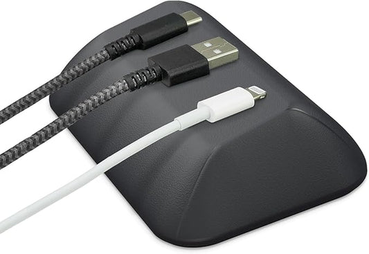 Smartish® Magnetic Cord Holder - Bigger Cable Wrangler Organizer with Magnet Clips for Charger Management on Desktop, Nightstand - Holds 6+ Cables - Black Tie Affair