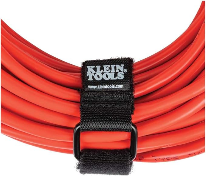 Klein Tools 450-600 Cable Organizer, Hook and Loop Cinch Strap Ties, Includes (2) 6-Inch, (2) 8-Inch, (2) 14-Inch Straps, Black