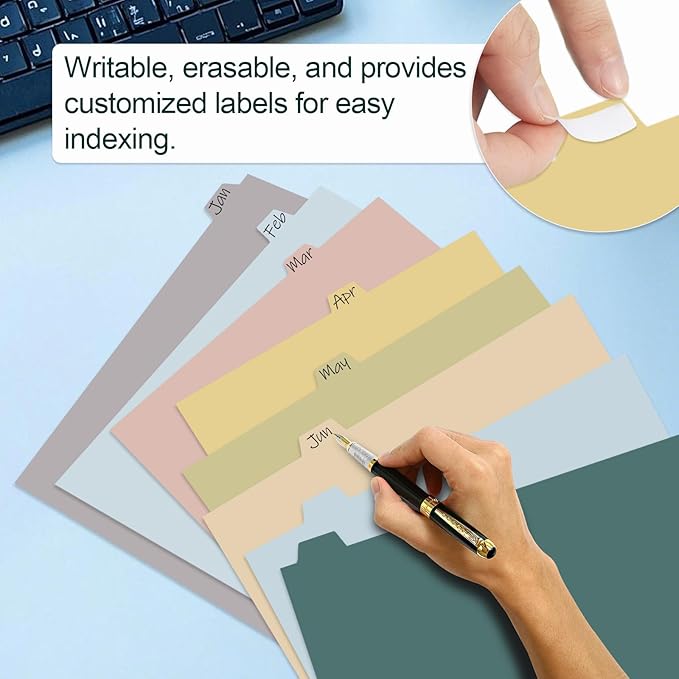 3 Ring Binder Dividers with TAB, Durable Plastic Write & Erase, Colored Binder Dividers, 8 Tab 3 Hole Punch Dividers for 8.5 x 11'' Letter Size Papers, Ideal for Student, Teacher, Morandi 3Sets