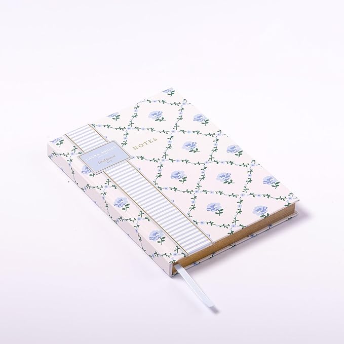 Laura Ashley Premium Hardcover Writing Journal | 256 Lined Pages | Elegant Floral Design | Perfect for Diaries, Notes, and Gift Giving (White - A5-6-x-8 Inches)