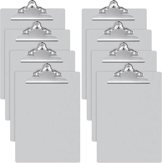 Mimorou 8 Pcs Metal Clipboard Heavy Duty Aluminum Clipboards 12 x 9 Inch Metal Clip Board with Low Profile Clip A4 Letter Size Document Holder for Office School Medical Jobsite Laboratory