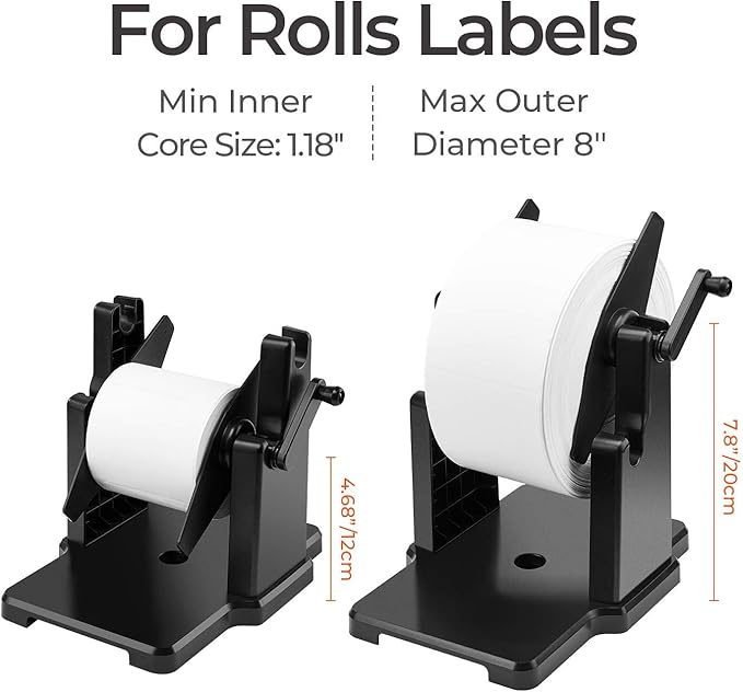 MUNBYN 130B Bluetooth Thermal Label Printer+4x6 Inch Direct Thermal Labels, 1000 Labels/2 Stacks+2 in 1 External Rolls Label Holder