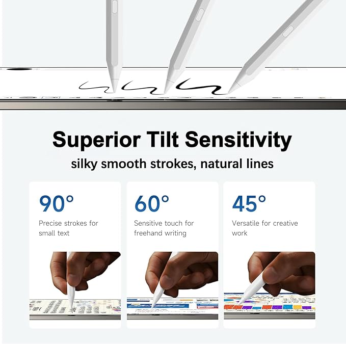 Stylus Pencil for iPad Pencil Pro 11th A16/10th/9th Gen,Fast Charger Active iPad Pencil,iPadstylus Pen for 2018-2025 iPad11 A16/10/9/8/7/6,iPadPro 11"/12.9"/13"/M4,iPadAir 3/4/5/6/M2,iPadMini 5/6/7Gen